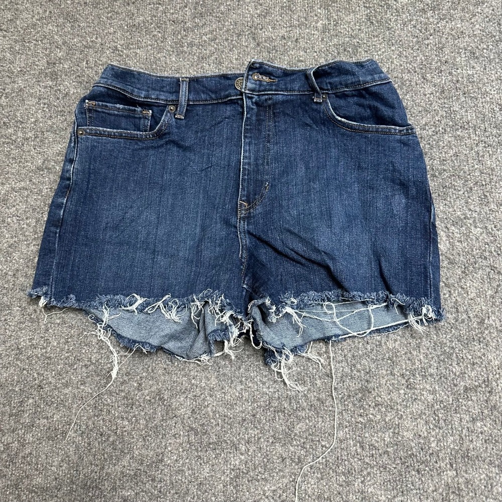 Express Shorts Womens Size 10 Blue Denim Raw Hem Frayed Stretch Casual Cutoff